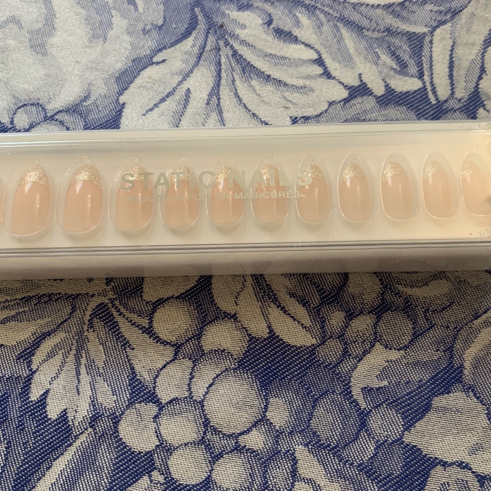 NIB Static Nails French Caviar Almond Press On Nails